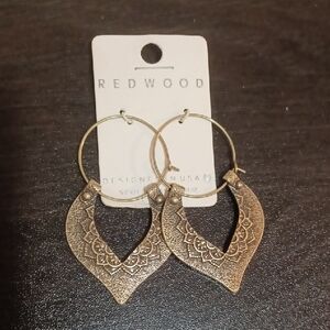 Gold Textured Hoop Earrings